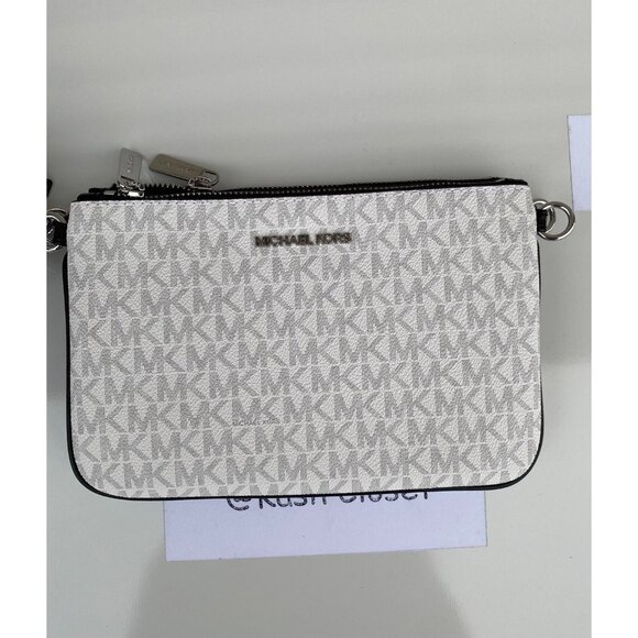 Michael Kors crossbody triple pouch medium MK signature purse black multi - Picture 5 of 11